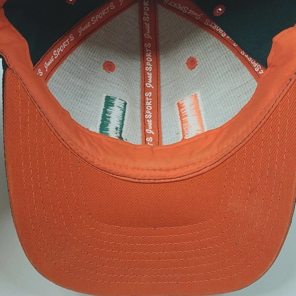 Miami Hurricanes Hat Size 6 7/8 NCAA Green Fitted Hat‎ Cap Just Sports Canes